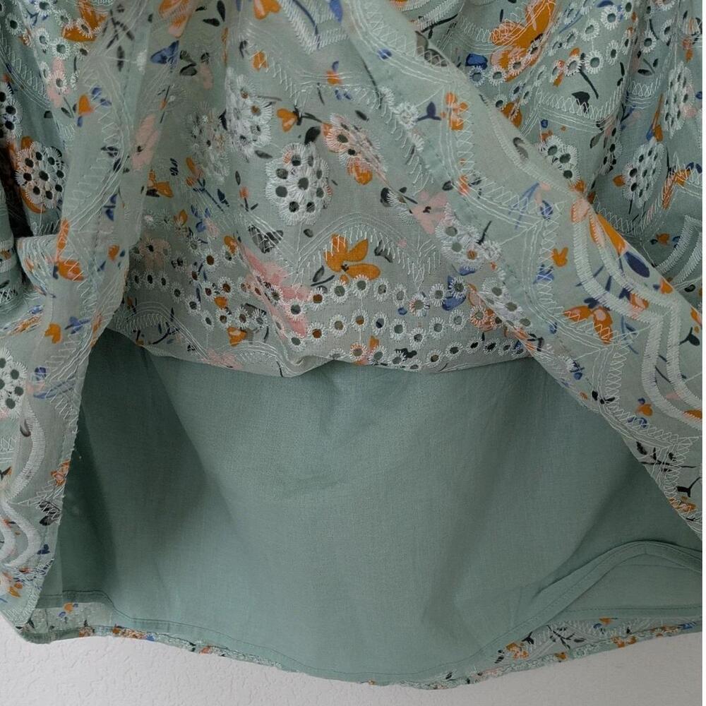 Anthropologie LAIA Ashtabula Embroidered Eyelet Off-Should Top Size Small ✨🌿🌼 - Picture 5 of 12